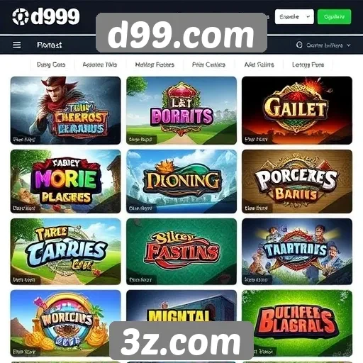 Visão geral dos jogos disponíveis no d99.com